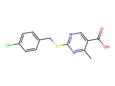 2-[(4-Chlorobenzyl)sulfanyl]-4-methyl-5-pyrimidinecarboxylic acid structure