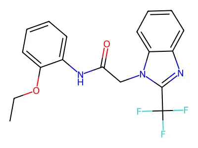 N-(2-ethoxyphenyl)-2-[2-(trifluoromethyl)-1H-1,3-benzimidazol-1-yl]acetamide structure