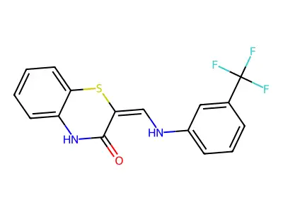 2-[[3-(trifluoromethyl)anilino]methylidene]-4H-1,4-benzothiazin-3-one structure