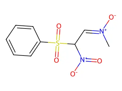 2-(benzenesulfonyl)-N-methyl-2-nitroethanimine oxide structure