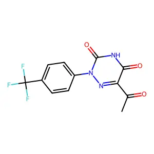 6-Acetyl-2-(4-(trifluoromethyl)phenyl)-1,2,4-triazine-3,5(2H,4H)-dione structure