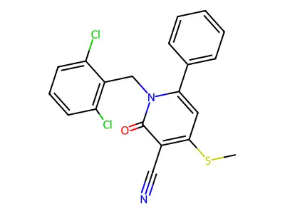 1-(2,6-dichlorobenzyl)-4-(methylsulfanyl)-2-oxo-6-phenyl-1,2-dihydro-3-pyridinecarbonitrile structure