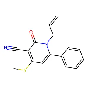 1-Allyl-4-(methylsulfanyl)-2-oxo-6-phenyl-1,2-dihydro-3-pyridinecarbonitrile structure