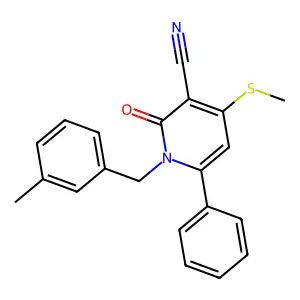 1-(3-methylbenzyl)-4-(methylsulfanyl)-2-oxo-6-phenyl-1,2-dihydro-3-pyridinecarbonitrile structure