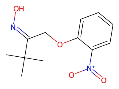 N-[3,3-dimethyl-1-(2-nitrophenoxy)butan-2-ylidene]hydroxylamine structure