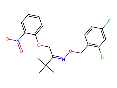 N-[(2,4-dichlorophenyl)methoxy]-3,3-dimethyl-1-(2-nitrophenoxy)butan-2-imine structure