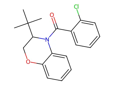 [3-(tert-butyl)-2,3-dihydro-4H-1,4-benzoxazin-4-yl](2-chlorophenyl)methanone structure