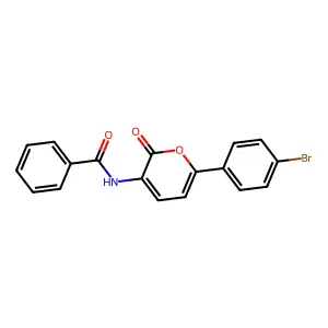 N-[6-(4-bromophenyl)-2-oxopyran-3-yl]benzamide structure