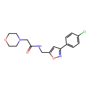N-{[3-(4-chlorophenyl)-5-isoxazolyl]methyl}-2-morpholinoacetamide structure