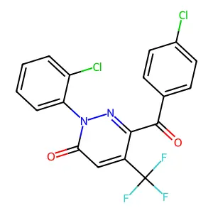 6-(4-chlorobenzoyl)-2-(2-chlorophenyl)-5-(trifluoromethyl)-3(2H)-pyridazinone structure