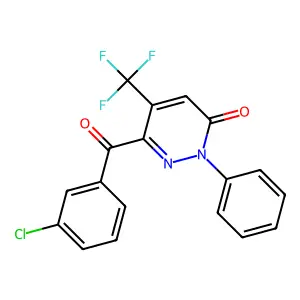 6-(3-chlorobenzoyl)-2-phenyl-5-(trifluoromethyl)-3(2H)-pyridazinone structure