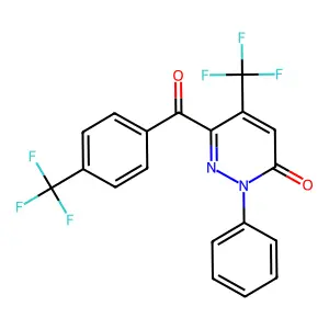 2-Phenyl-5-(trifluoromethyl)-6-[4-(trifluoromethyl)benzoyl]pyridazin-3-one structure
