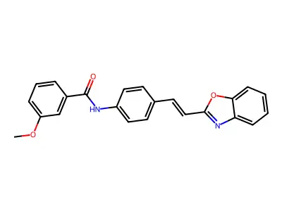 N-[4-[2-(1,3-benzoxazol-2-yl)ethenyl]phenyl]-3-methoxybenzamide structure
