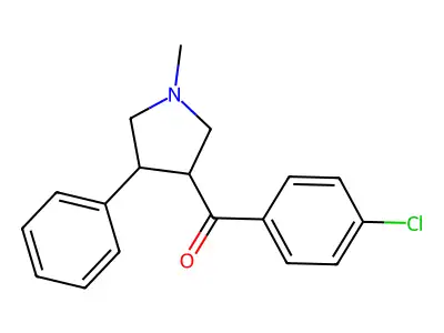 (4-chlorophenyl)(1-methyl-4-phenyltetrahydro-1H-pyrrol-3-yl)methanone structure