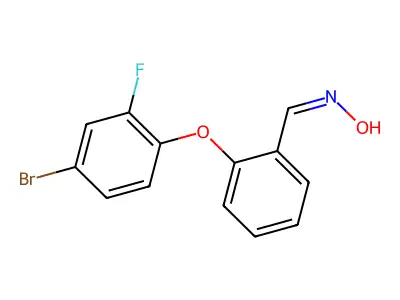 N-[[2-(4-bromo-2-fluorophenoxy)phenyl]methylidene]hydroxylamine structure
