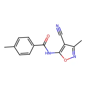 N-(4-cyano-3-methyl-5-isoxazolyl)-4-methylbenzenecarboxamide structure