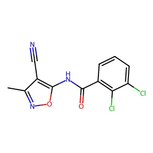 2,3-dichloro-N-(4-cyano-3-methyl-1,2-oxazol-5-yl)benzamide structure