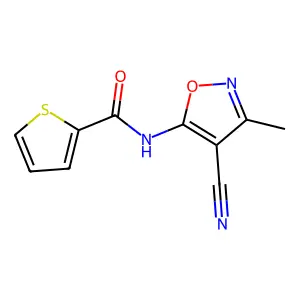 N-(4-cyano-3-methyl-1,2-oxazol-5-yl)thiophene-2-carboxamide structure