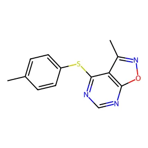 3-Methyl-4-[(4-methylphenyl)sulfanyl]isoxazolo[5,4-d]pyrimidine structure