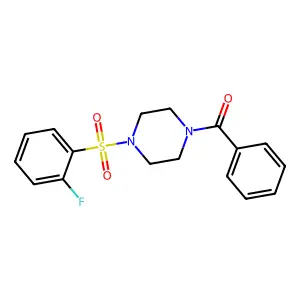 {4-[(2-Fluorophenyl)sulfonyl]piperazino}(phenyl)methanone structure