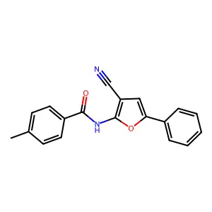 N-(3-cyano-5-phenylfuran-2-yl)-4-methylbenzamide structure