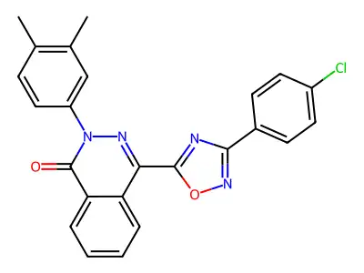 4-[3-(4-chlorophenyl)-1,2,4-oxadiazol-5-yl]-2-(3,4-dimethylphenyl)-1,2-dihydrophthalazin-1-one structure