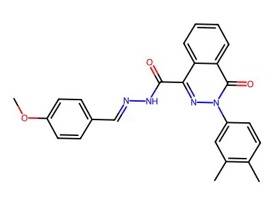 3-(3,4-dimethylphenyl)-N-[(4-methoxyphenyl)methylideneamino]-4-oxophthalazine-1-carboxamide structure