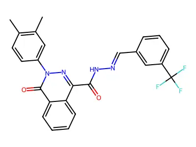 3-(3,4-dimethylphenyl)-4-oxo-N'-{(E)-[3-(trifluoromethyl)phenyl]methylidene}-3,4-dihydro-1-phthalazinecarbohydrazide structure