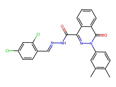 N'-[(E)-(2,4-dichlorophenyl)methylidene]-3-(3,4-dimethylphenyl)-4-oxo-3,4-dihydro-1-phthalazinecarbohydrazide structure