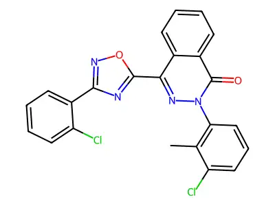 2-(3-chloro-2-methylphenyl)-4-[3-(2-chlorophenyl)-1,2,4-oxadiazol-5-yl]-1(2H)-phthalazinone structure