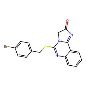 5-[(4-bromobenzyl)sulfanyl]imidazo[1,2-c]quinazolin-2(3H)-one structure