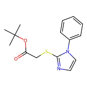 tert-butyl 2-[(1-phenyl-1H-imidazol-2-yl)sulfanyl]acetate structure