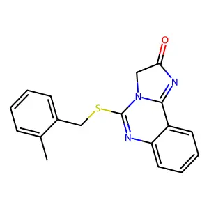 5-[(2-methylbenzyl)sulfanyl]imidazo[1,2-c]quinazolin-2(3H)-one structure