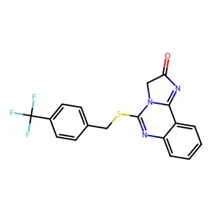 5-{[4-(trifluoromethyl)benzyl]sulfanyl}imidazo[1,2-c]quinazolin-2(3H)-one structure