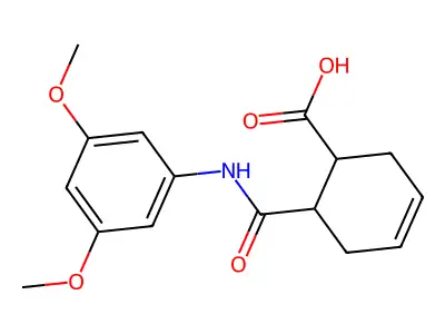 6-[(3,5-dimethoxyphenyl)carbamoyl]cyclohex-3-ene-1-carboxylic Acid structure