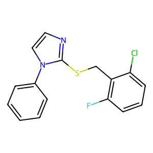 2-[(2-chloro-6-fluorobenzyl)sulfanyl]-1-phenyl-1H-imidazole structure