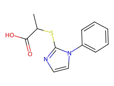 2-[(1-phenyl-1H-imidazol-2-yl)sulfanyl]propanoic acid structure