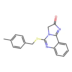 5-[(4-methylbenzyl)sulfanyl]imidazo[1,2-c]quinazolin-2(3H)-one structure