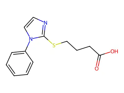 4-[(1-phenyl-1H-imidazol-2-yl)sulfanyl]butanoic acid structure