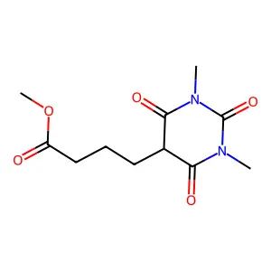 Methyl 4-(1,3-dimethyl-2,4,6-trioxohexahydro-5-pyrimidinyl)butanoate structure