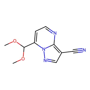 7-(Dimethoxymethyl)pyrazolo[1,5-a]pyrimidine-3-carbonitrile structure