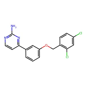 4-{3-[(2,4-Dichlorobenzyl)oxy]phenyl}-2-pyrimidinamine structure