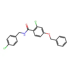 4-(benzyloxy)-2-chloro-N-(4-chlorobenzyl)benzenecarboxamide structure