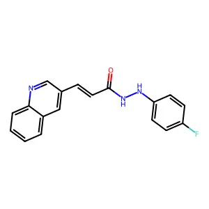 N'-(4-fluorophenyl)-3-quinolin-3-ylprop-2-enehydrazide structure