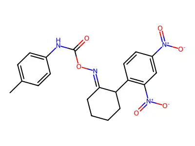 [[2-(2,4-dinitrophenyl)cyclohexylidene]amino] N-(4-methylphenyl)carbamate structure