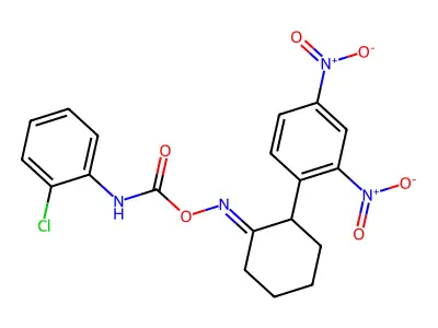 [[2-(2,4-dinitrophenyl)cyclohexylidene]amino] N-(2-chlorophenyl)carbamate structure