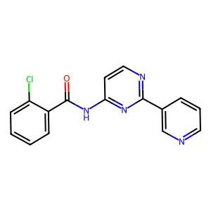2-chloro-N-[2-(3-pyridinyl)-4-pyrimidinyl]benzenecarboxamide structure