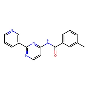3-methyl-N-[2-(3-pyridinyl)-4-pyrimidinyl]benzenecarboxamide structure