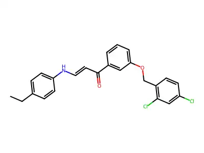 1-[3-[(2,4-Dichlorophenyl)methoxy]phenyl]-3-(4-ethylanilino)prop-2-en-1-one structure