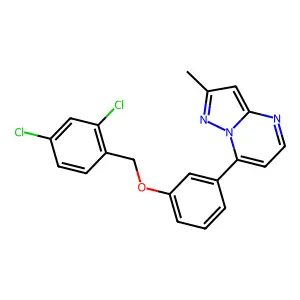 7-{3-[(2,4-Dichlorophenyl)methoxy]phenyl}-2-methylpyrazolo[1,5-a]pyrimidine structure